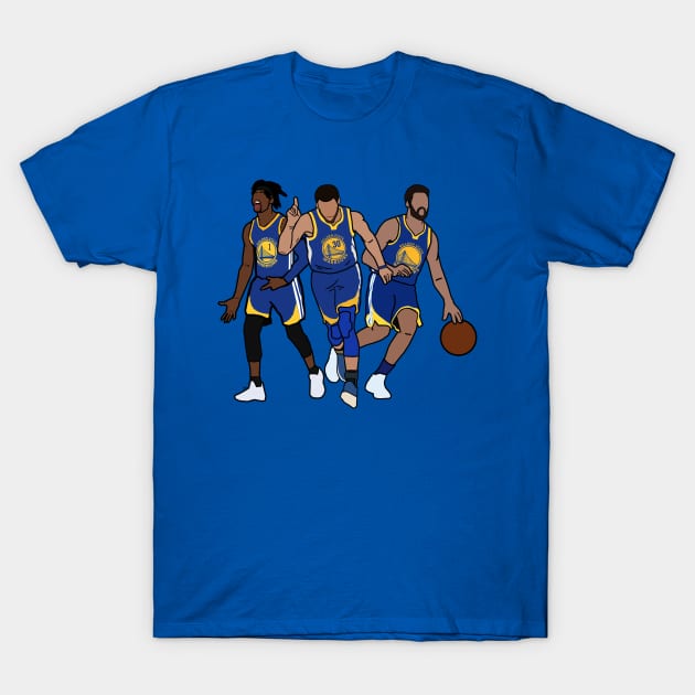 Steph Curry/Klay Thompson/D'Angelo Russell Golden State Warriors Big 3 2020 NBA T-Shirt by xavierjfong